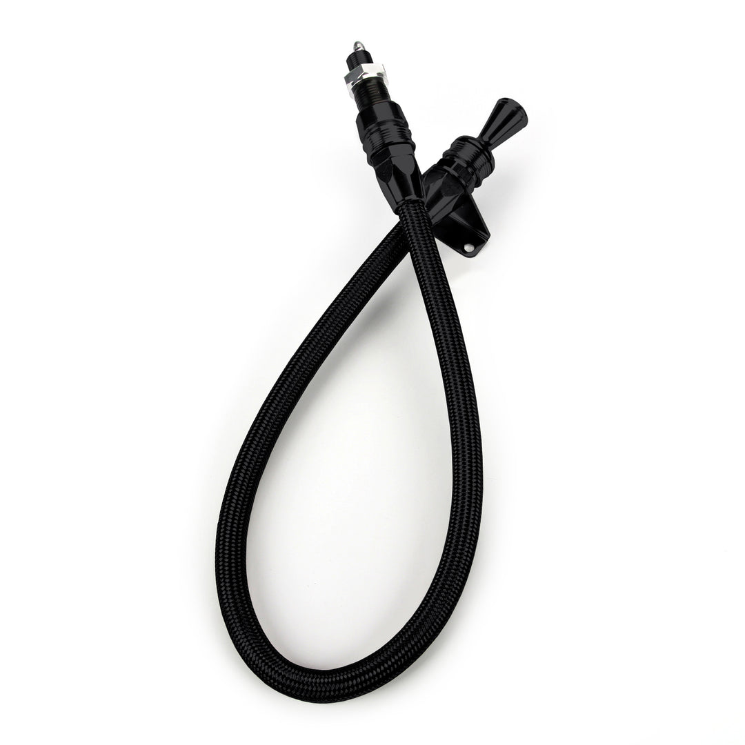 Lokar 36" Anchor-Tight Locking Black Firewall Mount Transmission Dipstick for 700-R4