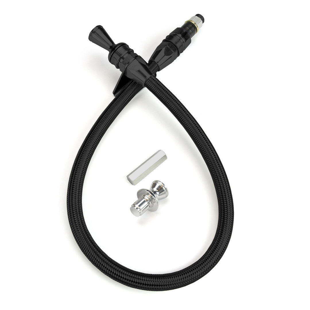Lokar Anchor-Tight Locking Black Firewall Mount Transmission Dipstick for TH-200