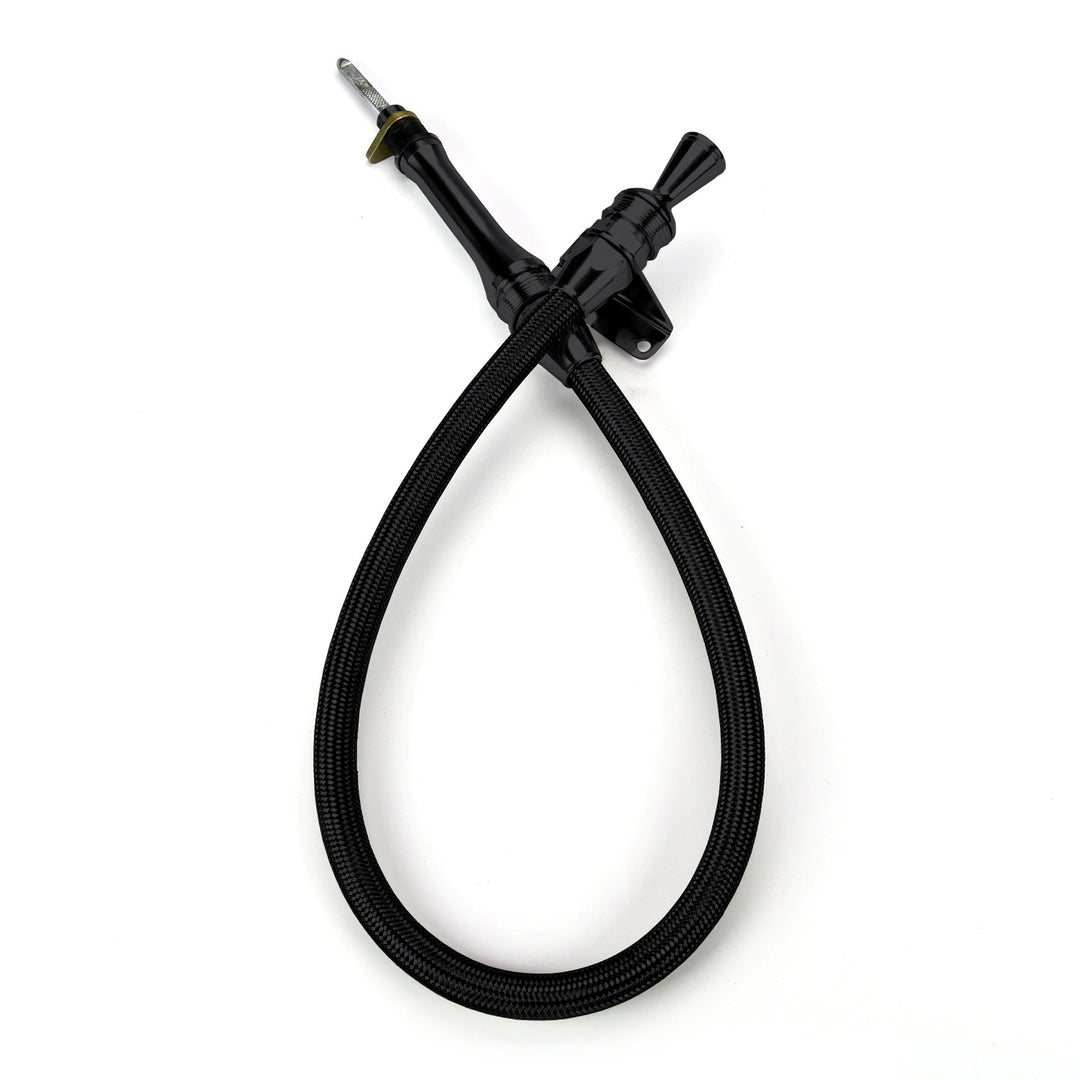Lokar Anchor-Tight Locking Black Firewall Mount Transmission Dipstick for C-6