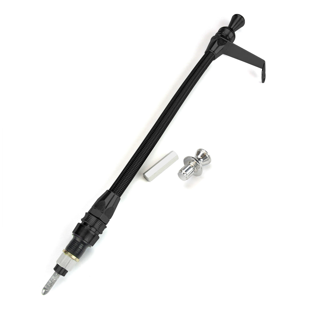 Lokar Anchor-Tight Locking Black Transmount Transmission Dipstick for 200-4R