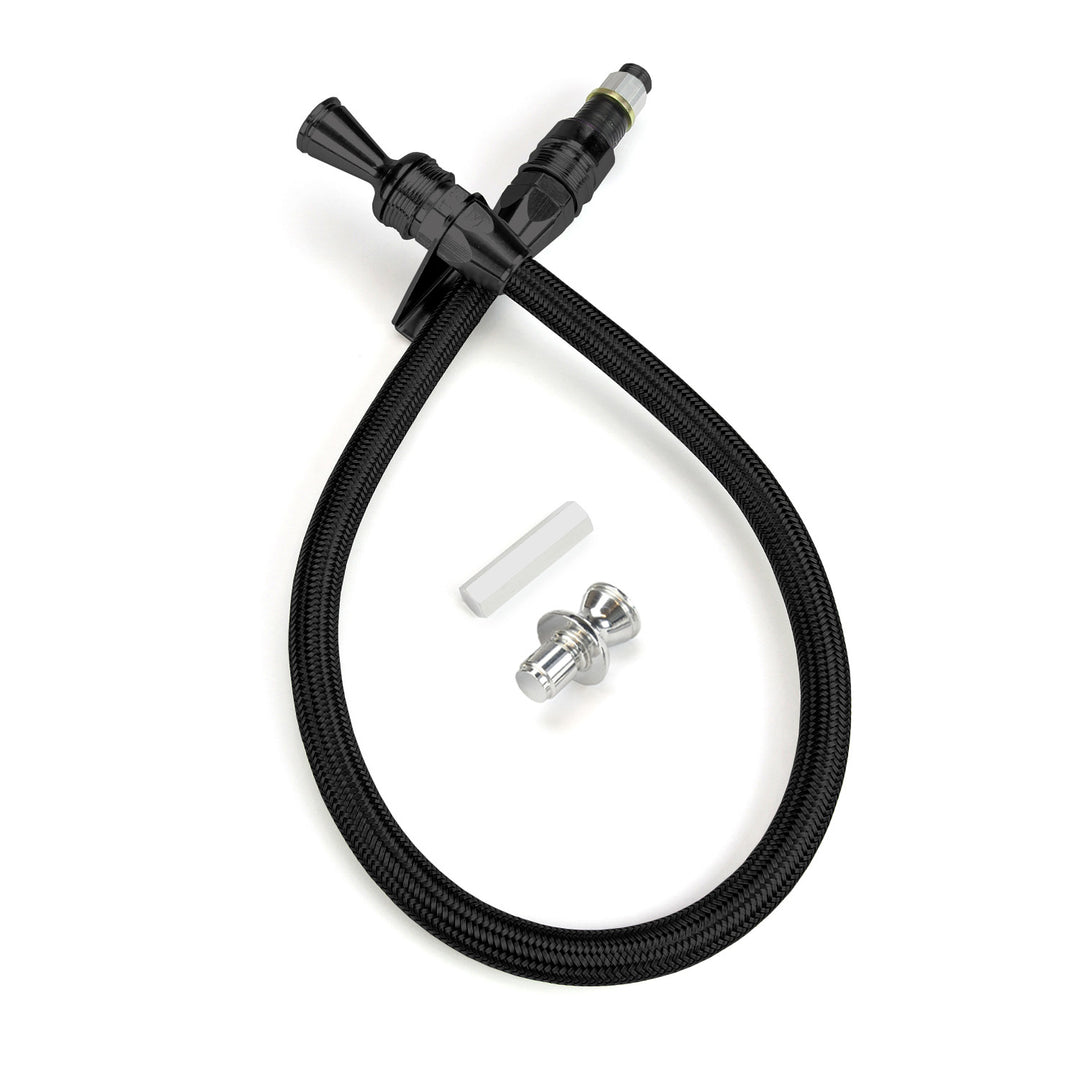 Lokar Anchor-Tight Locking Black Firewall Mount Transmission Dipstick for 200-4R