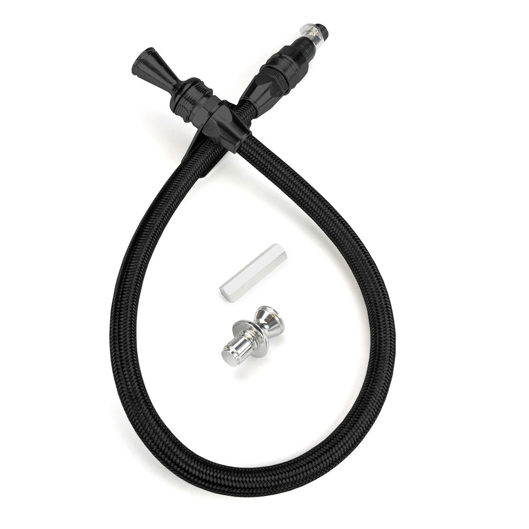 Lokar Anchor-Tight Locking Black Firewall Mount Transmission Dipstick for AOD/4R70W/AODE