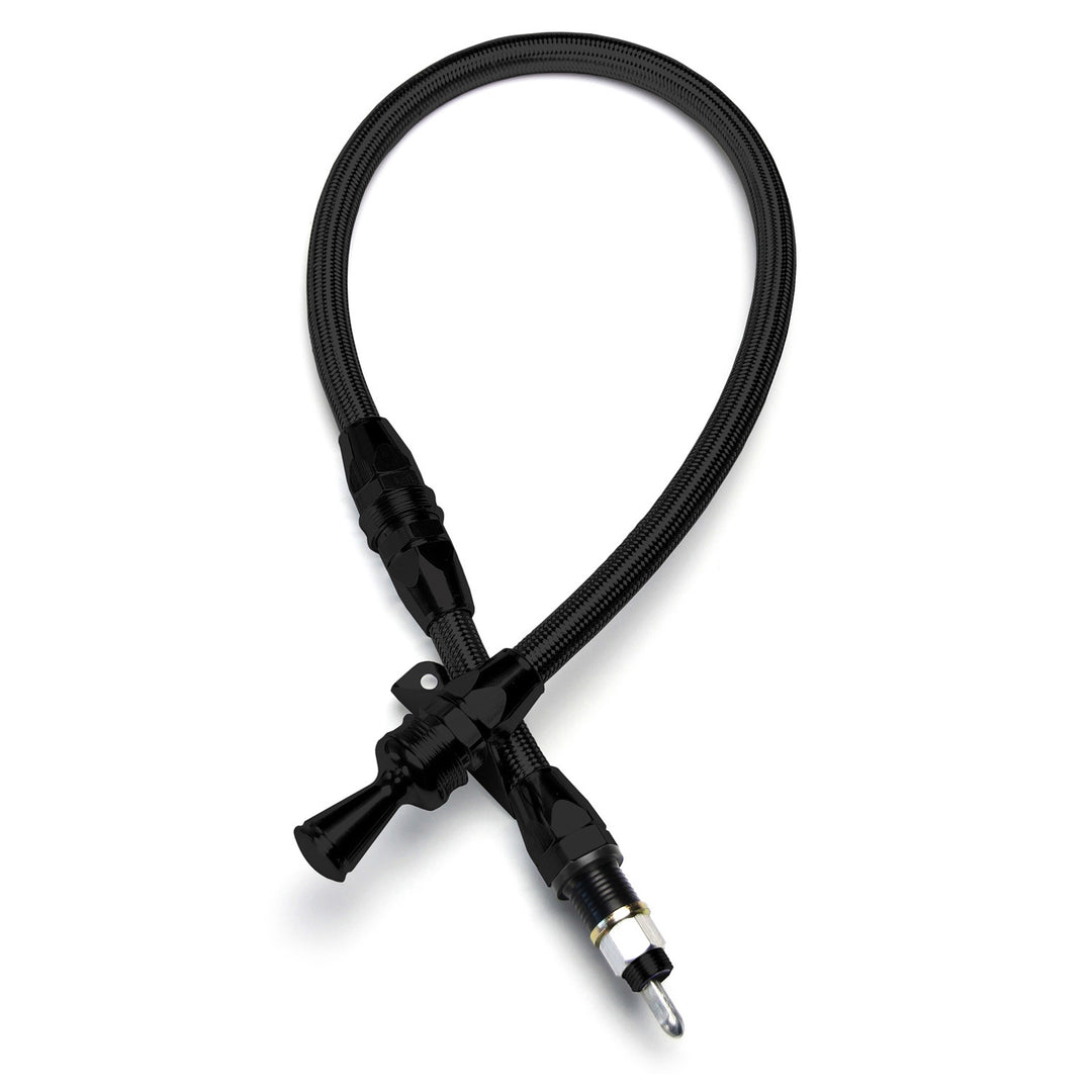 Lokar Anchor-Tight Locking Black Firewall Mount Transmission Dipstick for 4L80E