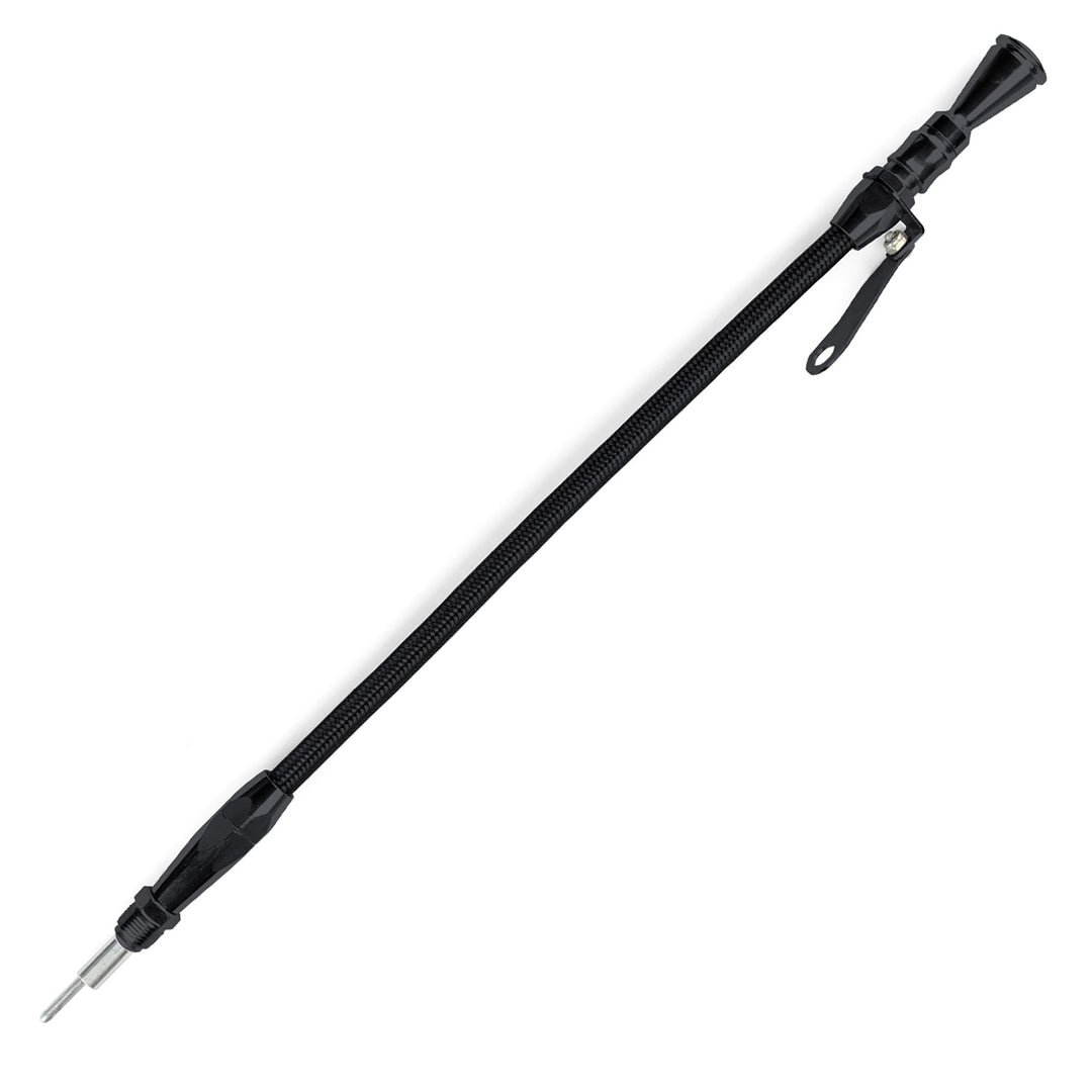Lokar Anchor-Tight Locking Black Engine Dipstick - Ford 351W Screw into Pan 5/8"-18