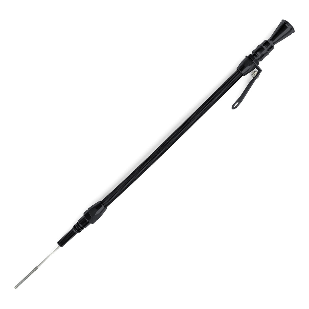 Lokar Anchor-Tight Locking Black Engine Dipstick - 1962-67 Chevy II V-8 283/327 Push into Passenger's Side/Front Sump