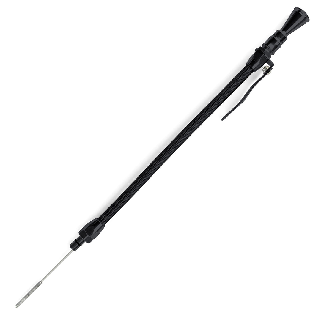 Lokar Anchor-Tight Locking Black Engine Dipstick - 5.7L/6.1L Hemi Push into Block Passenger's Side/Rear Sump Truck Pan