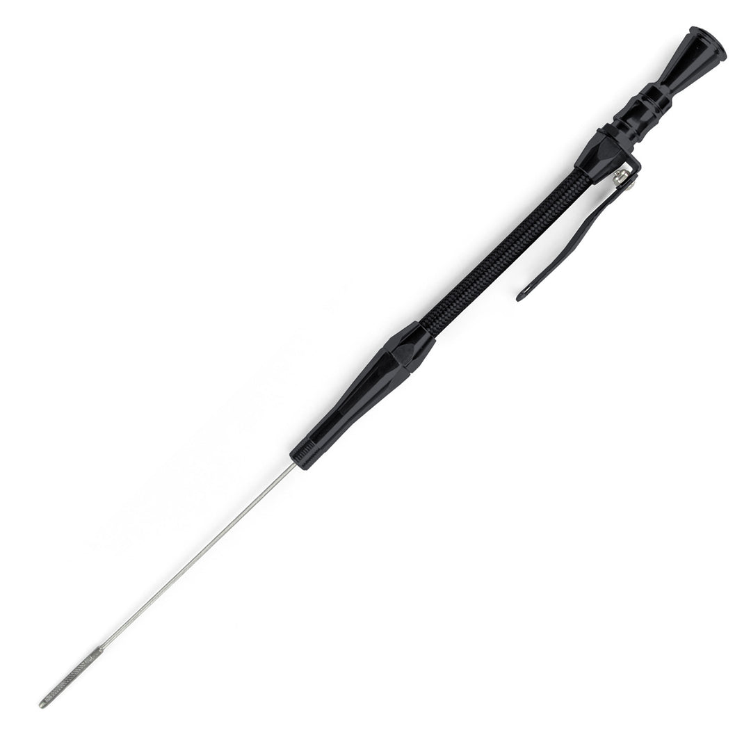 Lokar Anchor-Tight Locking Black Engine Dipstick - 1937-53 Ford Flathead V8 Screw into Pan 1/2"-20