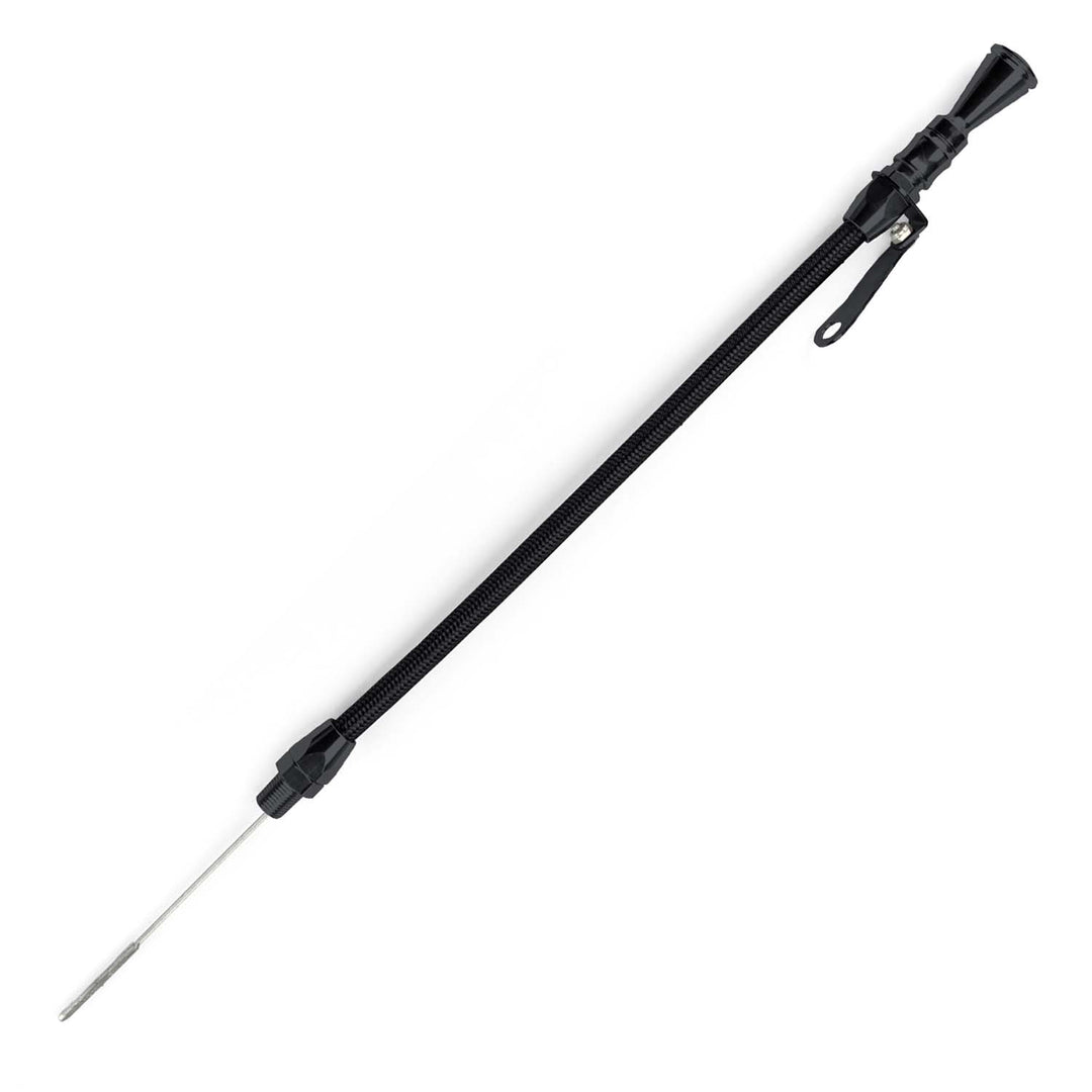 Lokar 24" Anchor-Tight Locking Black Engine Dipstick - Universal 1/4" NPT Pan Fitting (Gauge-to-Fit)