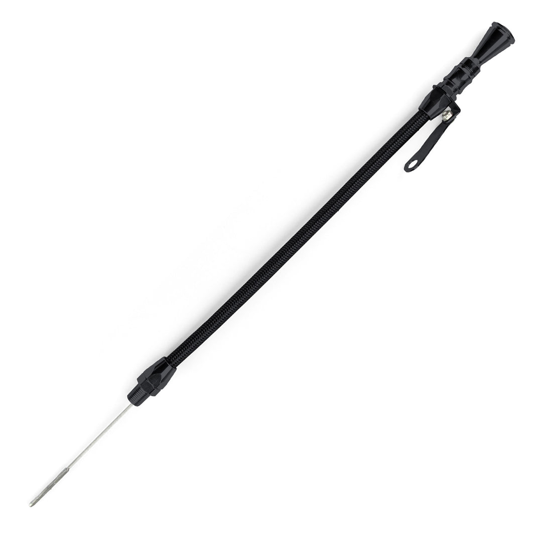 Lokar Anchor-Tight Locking Black Engine Dipstick - Universal 1/4" NPT Pan Fitting (Gauge-to-Fit)