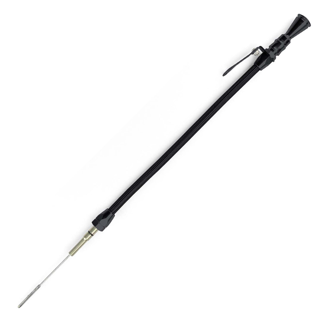 Lokar 24" Anchor-Tight Locking Black Engine Dipstick - 1999 & Later GM LS Series Truck Push into Block Passenger's Side
