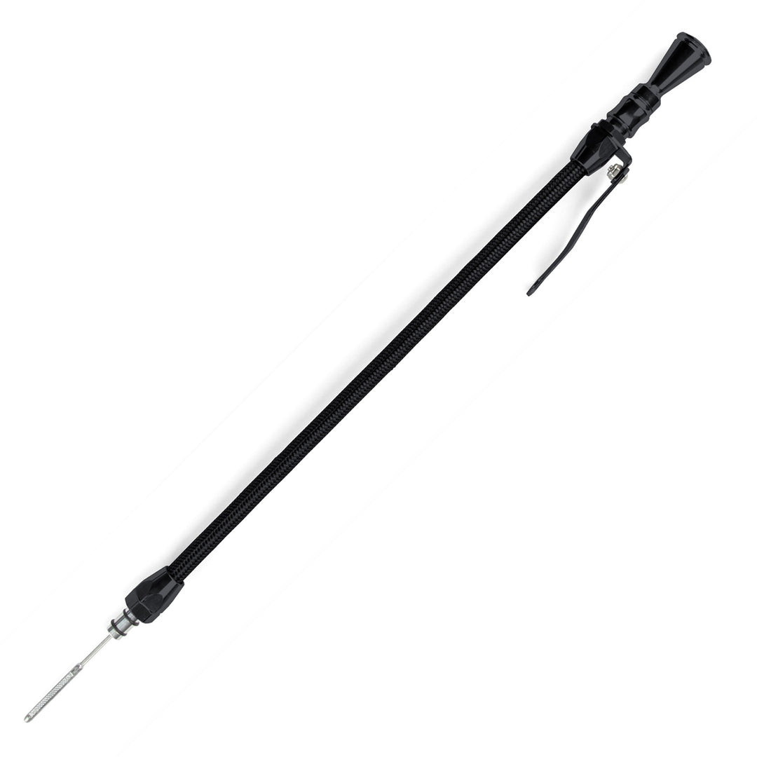 Lokar Anchor-Tight Locking Black Engine Dipstick - 5.7L/6.1L Hemi Push into Pan Passenger's Side/Front Sump Car Pan