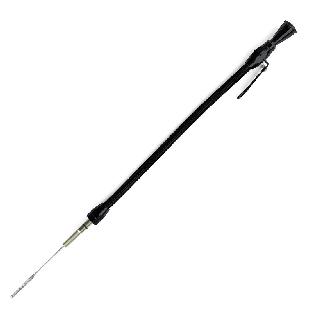 Lokar 24" Hi-Tech Flexible Black Engine Dipstick - 1997 & Later GM LS1 Car Push into Block Passenger's Side