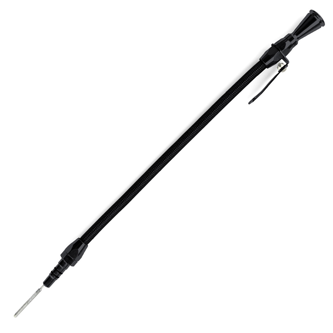 Lokar Hi-Tech Flexible Black Engine Dipstick - Ford Big Block 460/514 (Crate Only) Push into Pan
