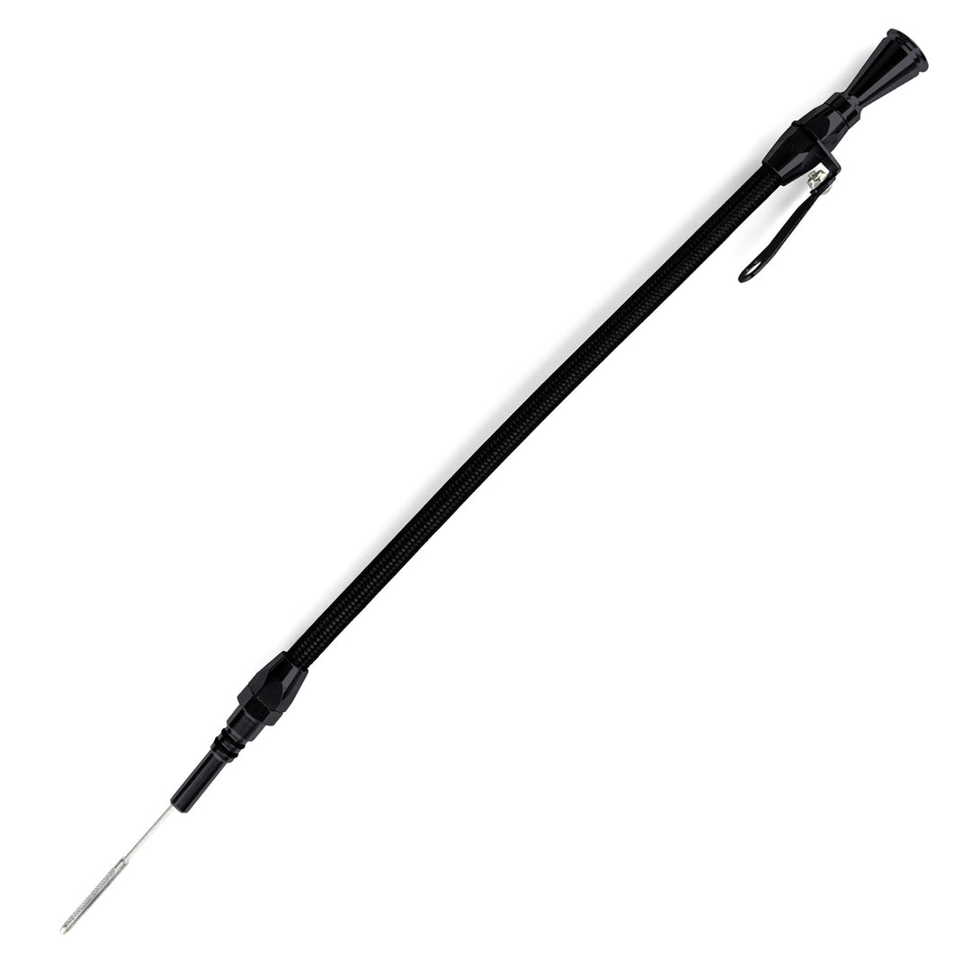 Lokar Hi-Tech Flexible Black Engine Dipstick - Ford 302 (Crate Only) Push into Pan
