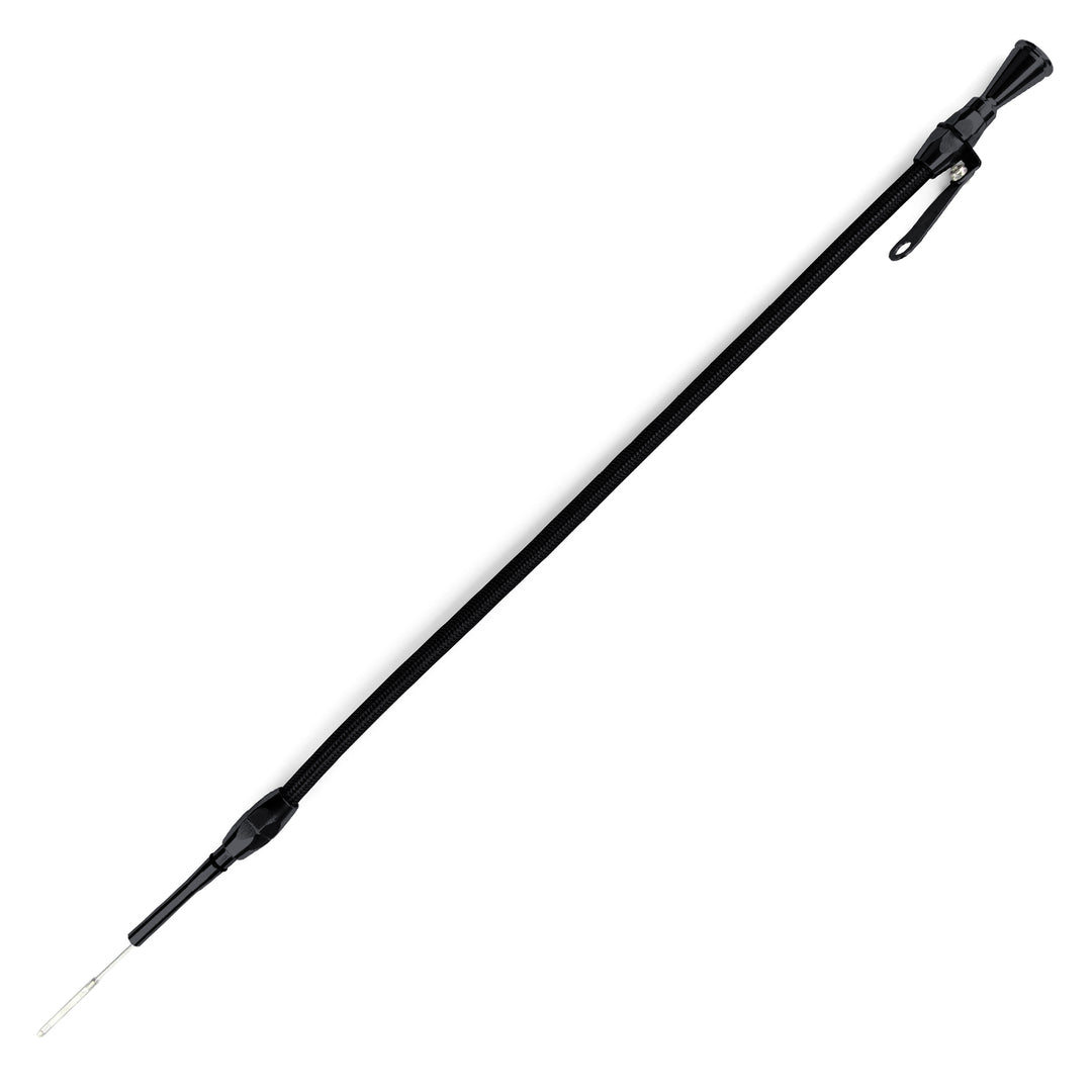 Lokar 24" Hi-Tech Flexible Black Engine Dipstick - 1994 & Later Ford 4.6 Modular, 2 Valve Push into Block Passenger's Side