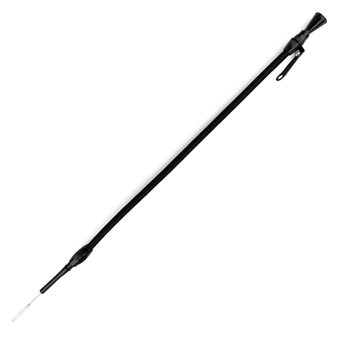Lokar Hi-Tech Flexible Black Engine Dipstick - 1994 & Later Ford 4.6 Modular, 2 Valve Push into Block Passenger's Side