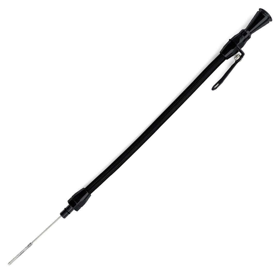 Lokar 24" Hi-Tech Flexible Black Engine Dipstick - 5.7L/6.1L Hemi Push into Block Passenger's Side/Rear Sump Truck Pan