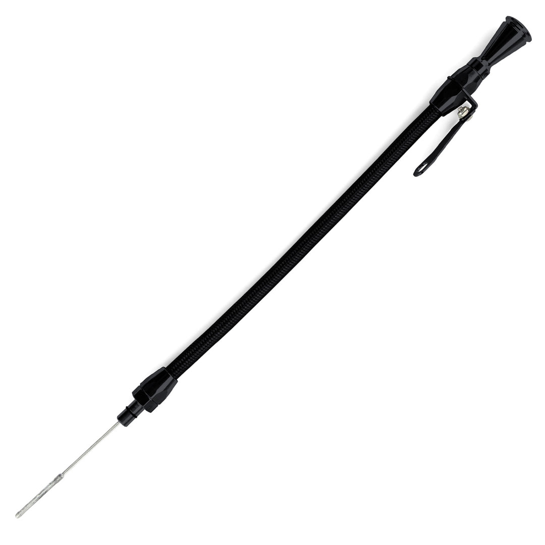 Lokar Hi-Tech Flexible Black Engine Dipstick - 5.7L/6.1L Hemi Push into Block Passenger's Side/Rear Sump Truck Pan