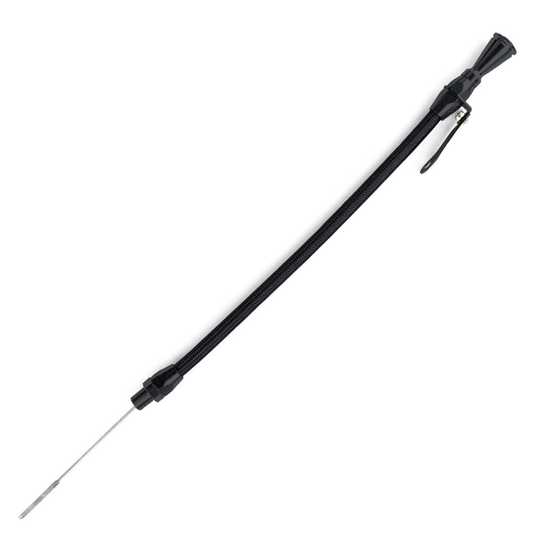 Lokar 36" Hi-Tech Flexible Black Engine Dipstick - Universal 1/4" NPT Pan Fitting (Gauge-to-Fit)