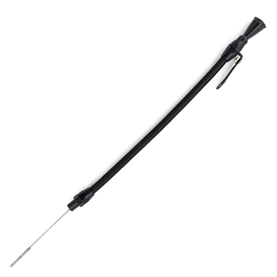 Lokar Hi-Tech Flexible Black Engine Dipstick - Universal 1/4" NPT Pan Fitting (Gauge-to-Fit)