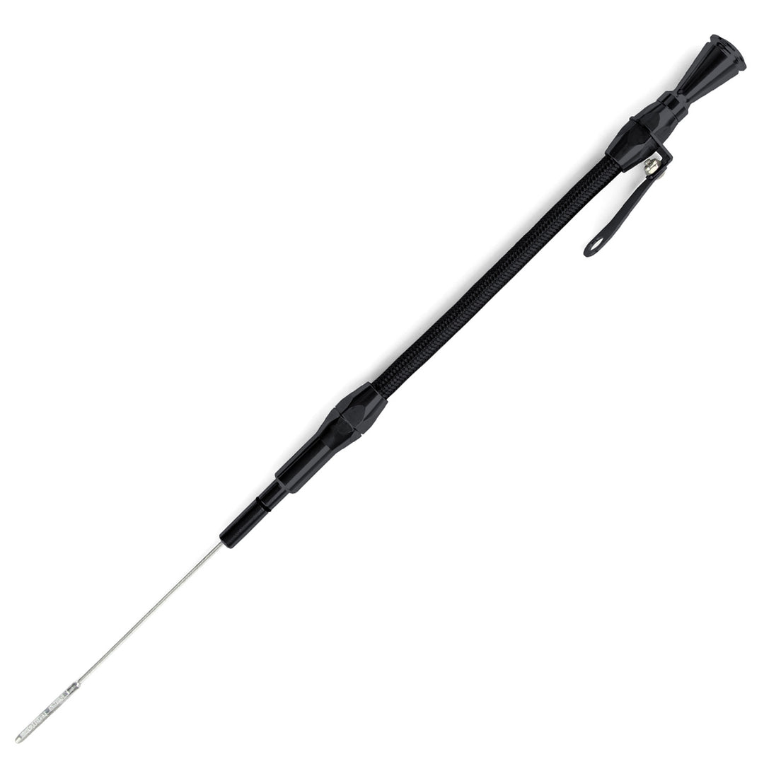 Lokar Hi-Tech Flexible Black Engine Dipstick - Dart Small Block Chevy SHP Block