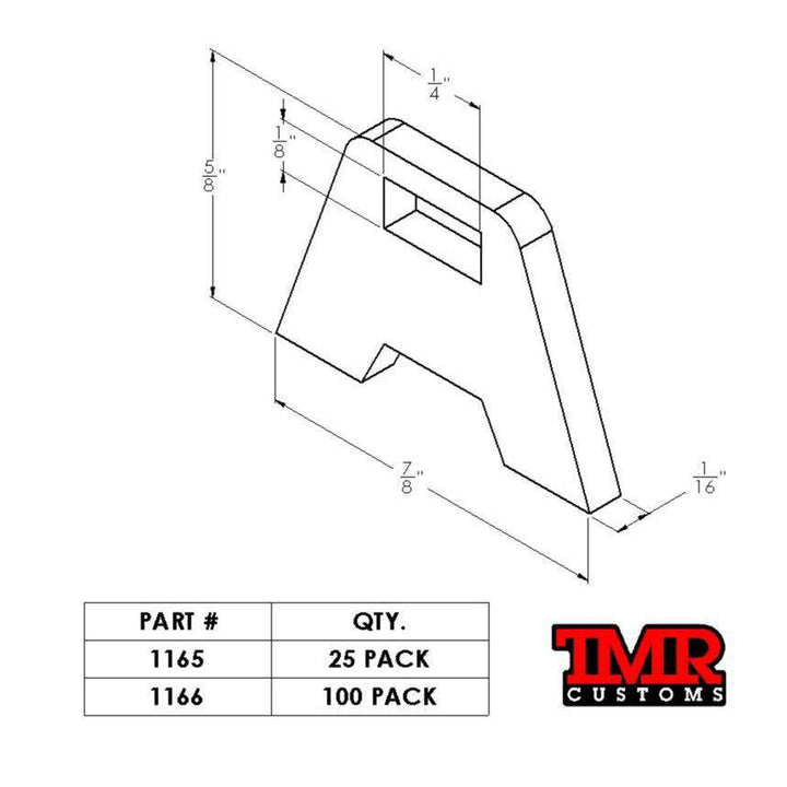 TMR Customs Weld On Zip Tie Tab/Cable Tie Tab - 100 PACK