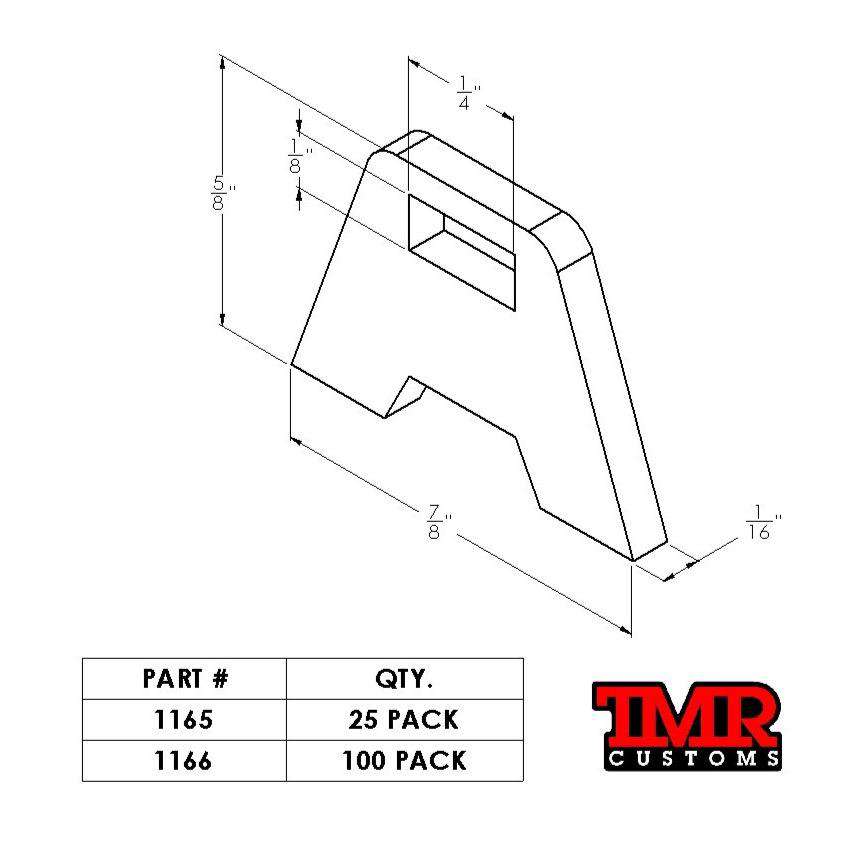 TMR Customs Weld On Zip Tie Tab/Cable Tie Tab - 25 PACK