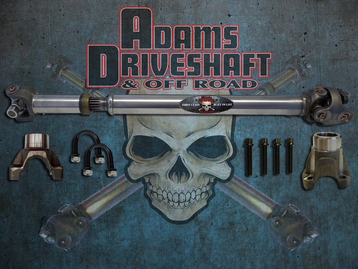 Adams Driveshaft JK Front 1310 CV Driveshaft Solid U-Joints With Pinion Yoke Extreme Duty Series ASDJK-1310F-S2Y