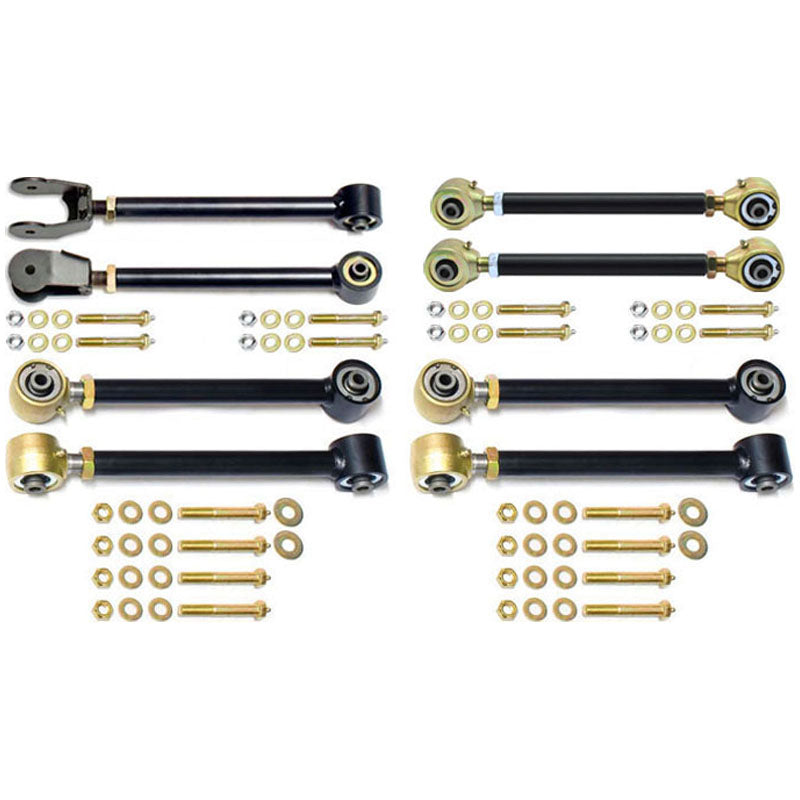 Johnny Joint Control Arm Set 97-06 Wrangler TJ and LJ Unlimited Adjustable w/ Double Adjustable Rear Upper Arms Set Of 8 RockJock 4x4 CE-9100A