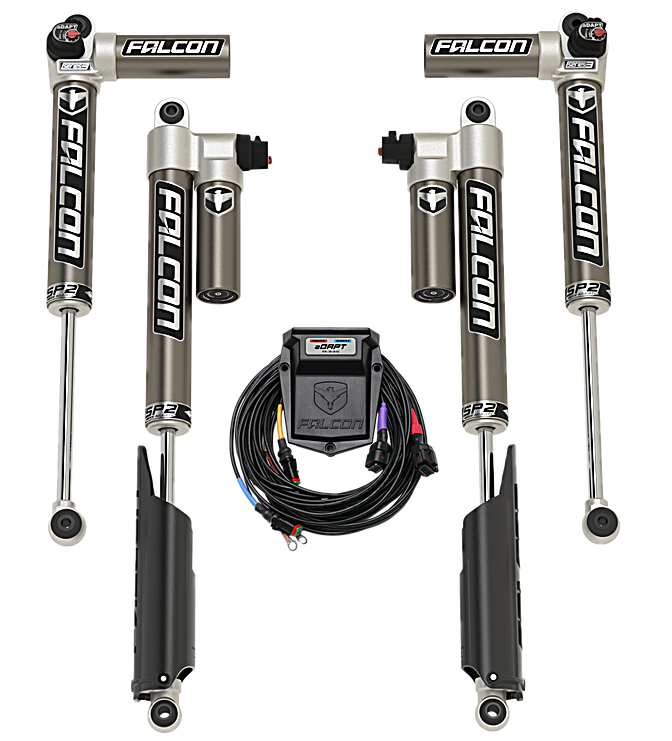 Falcon SP2 3.5 ADAPT E-ADJUST PIGGYBACK SHOCKS JL 2-DOOR  0-1.5” Lift - Skinny Pedal Racing