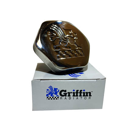 Griffin Logo Silver Radiator Cap - 1 1/2", 16-18 lbs. psi KM-84 - Skinny Pedal Racing