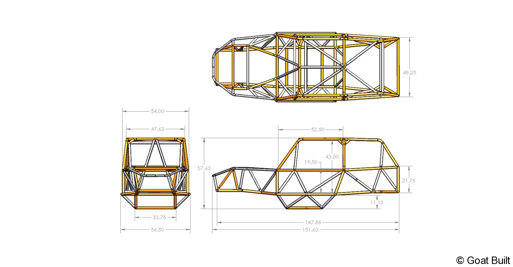 IBEX 4 Seat Chassis - Skinny Pedal Racing
